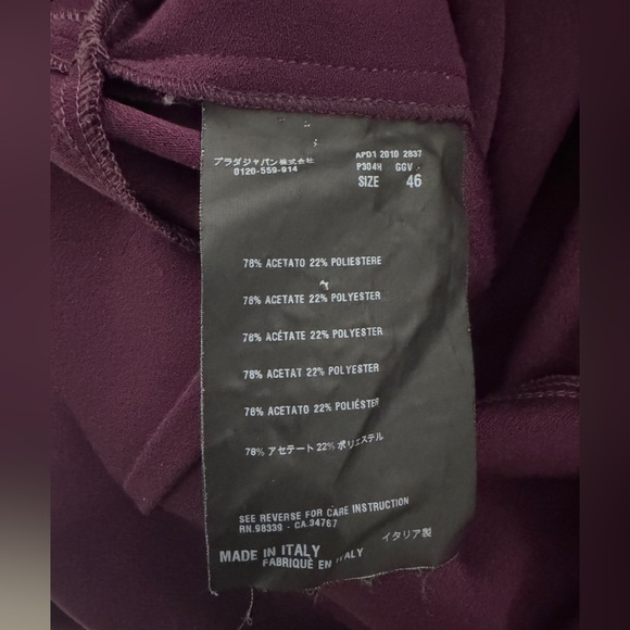 Prada Label Deep Purple Short Sleeve Dress Size 46 - Picture 13 of 16